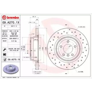 Диск тормозной brembo 09.A270.1X фото