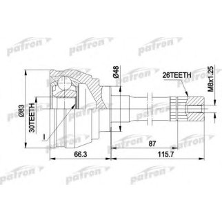 Шрус привода PATRON PCV1540 фото
