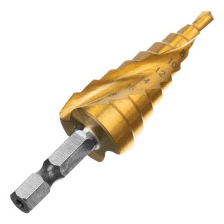 Сверло ступенчатое по металлу 4-20мм шестигр. хвостовик MATRIX фото 2