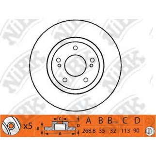 Диск тормозной NiBK RN1359 фото