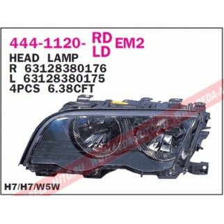 Фара передн прав с ЭК (тонир.) BMW: E46 98- фото