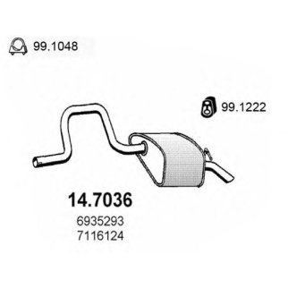 Глушитель основной ASSO 14.7036 фото