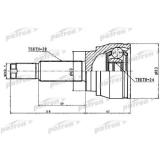 ШРУС наружный 28X60X24 SSANG YONG REXTON II 06- фото