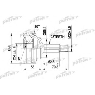 ШРУС наружн к-кт 23x56.2x25 ABS:30T MAZDA: 626 IV 91 - 97, RENAULT: LAGUNA 93 - 01, LAGUNA Grandtour 95 - 01, SAFRANE I 92 - 96 фото