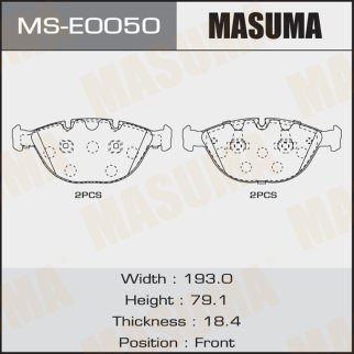 Колодки тормозные передние к-кт Masuma MS-E0050 фото