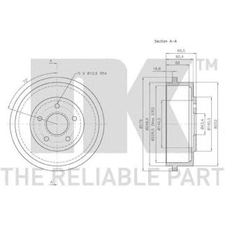 Барабан тормозной задний (229x68mm) / FORD Transit Connect 02~12 фото