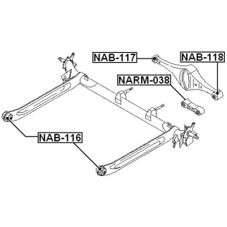 Тяга задняя поперечная верхняя NISSAN MAXIMA CA33 2000.01-2006.01 FEBEST NARM-038 фото 2