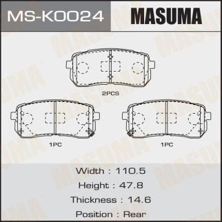 Колодки тормозные к-кт Masuma MS-K0024 фото