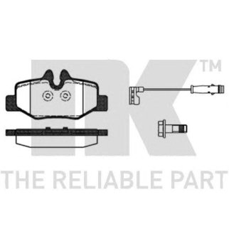 Колодки тормозные дисковые задние с датчиками износа,прижимной пластиной и аксессуарами / M.B Viano, фото