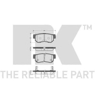 Колодки тормозные дисковые задние с звуковым предупреждением износа и прижимной пластиной / HYUNDAI фото