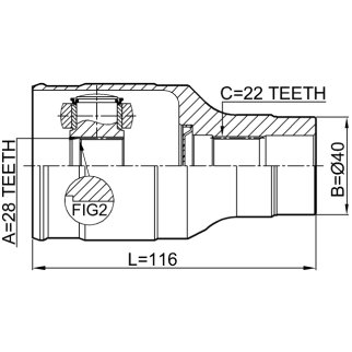 Шрус внутренний правый 28x40x22 фото 2