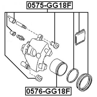 Ремкомплект суппорта тормозного переднего MAZDA 6 02-08 FEBEST 0575-GG18F фото 2
