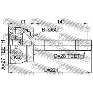 0210-064_ШРУС наружный к-кт! Nissan Terrano/Patfinder 3.3/3.5 VG33E/VQ35DE 94> фото