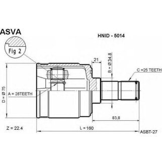 ШРУС внутренний ASVA HNID-5014 фото