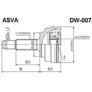 ШРУС наружный ASVA DW-0-07 фото