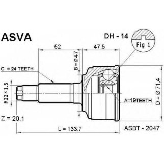 ШРУС наружный ASVA DH14- фото