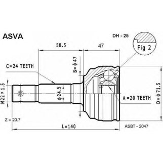 ШРУС наружный ASVA DH-2-5 фото