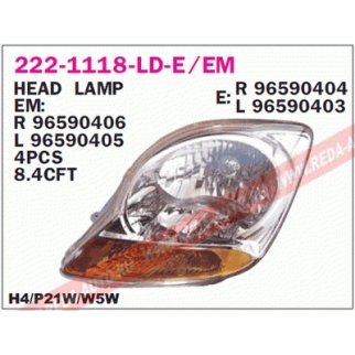 Фара левая DEPO 222-1118L-LD-EM фото