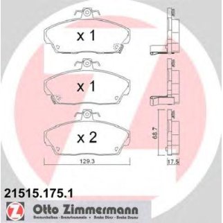 Колодки тормозные к-кт Zimmermann 21515.175.1 фото