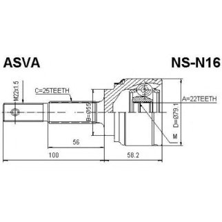 ШРУС наружный ASVA NS-N-16 фото