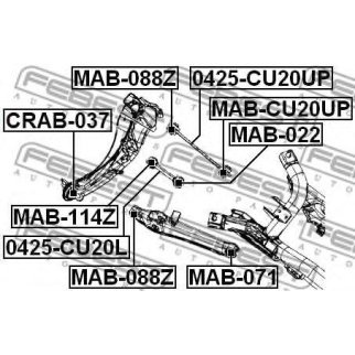 Сайлентблок задней подвески FEBEST CRAB-037 фото