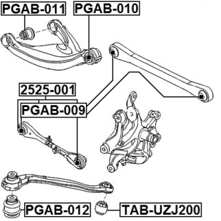 Тяга задняя поперечная регулируемая CITROEN C5 (X7) FEBEST 2525-001 фото 2