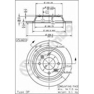 Диск тормозной brembo 08.5037.10 фото