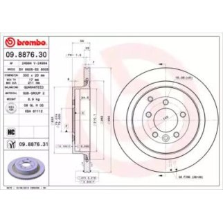 Диск тормозной brembo 09.8876.30 фото
