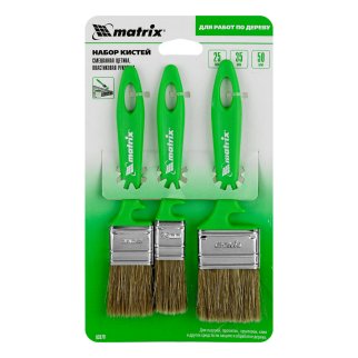 Набор кистей «Работы по дереву» 25 мм, 35 мм, 50 мм Color Line пластик MATRIX 83379 фото 4