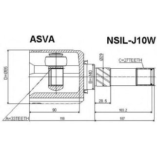 ШРУС внутренний ASVA NSIL-J10W фото