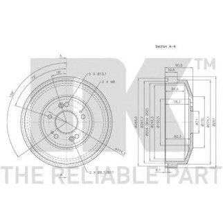 Барабан тормозной задний (254x64,8mm) / KIA Carnival-I/II 99~06 фото