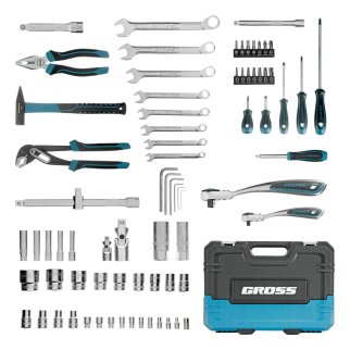 Набор инструмента 76пр. 1/2" 1/4" 120 зубьев GROSS фото 2