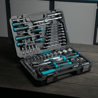 Набор инструмента 76пр. 1/2" 1/4" 120 зубьев GROSS фото 1