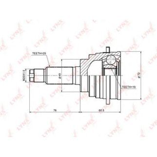 ШРУС наружный передний LYNXauto CO-7328 фото