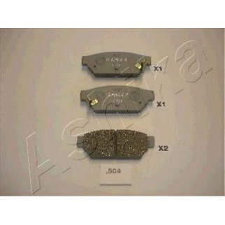 Колодки тормозные задние дисковые к-кт ashika 51-05-504 фото
