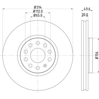 Диск торм. для а/м VW Tiguan (16-)/Skoda Kodiaq (16-) перед. d=314 (окраш.) (DF 185115) фото 3