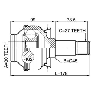 ШРУС внутр задний MERCEDES BENZ GLK-CLASS 204 2007-2015 1611-204R фото 2