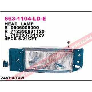 663-1104L-LD-E_фара ! прямоуг. левая без корректора  Iveco EuroCargo 91-02 фото