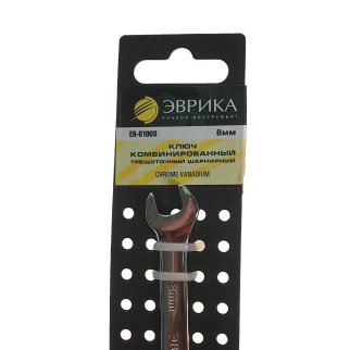 Ключ комбинированный 8мм трещоточный шарнирный ЭВРИКА фото 1