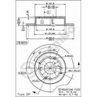 Диск тормозной brembo 08.5803.21 фото