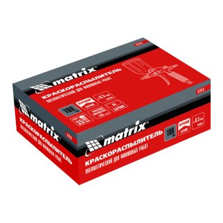 Краскопульт MATRIX для финишных работ с верхним бачком 0,1л (сопла 0.5мм) фото 3 Краскопульт MATRIX для финишных работ с верхним бачком 0,1л (сопла 0.5мм) фото 3
