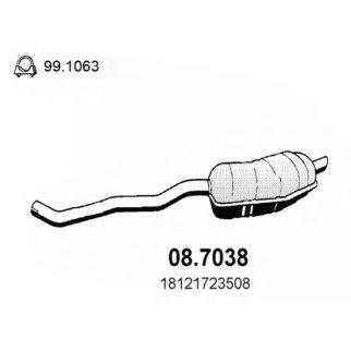 Глушитель основной ASSO 08.7038 фото