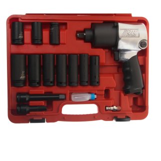 Набор инструментов для шиномонтажа (пневмогайковерт JTC-3202 1/2" 624Нм) 15 предметов в кейсе JTC фото 2