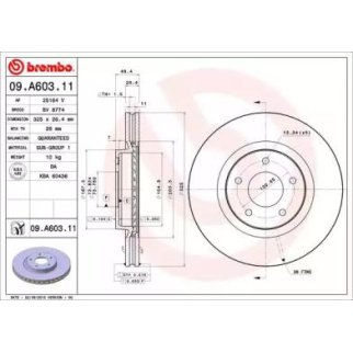 Диск тормозной brembo 09.A603.11 фото