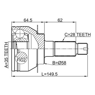 Шрус наружный 35X58X28 фото 2