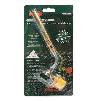 Горелка газовая на цанговый баллон (t-1300гр., L-195мм) ROCKFORCE фото 1