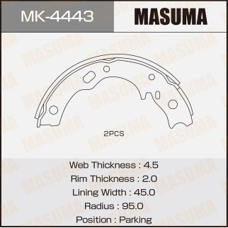 Колодки барабанные FUSO (MITSUBISHI TRUCKS) CANTER MASUMA MK-4443 фото