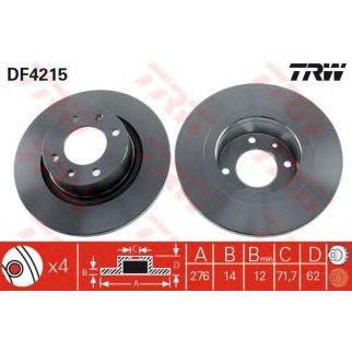 Диск тормозной TRW DF4215 фото