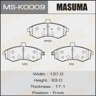 MS-K0009_колодки дисковые п.! Hyundai Elantra 1.6i/2.0i DOHC/2.0CRDi 02> фото