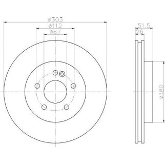 Диск тормозной передний вентилируемый MINTEX MDC1359 фото